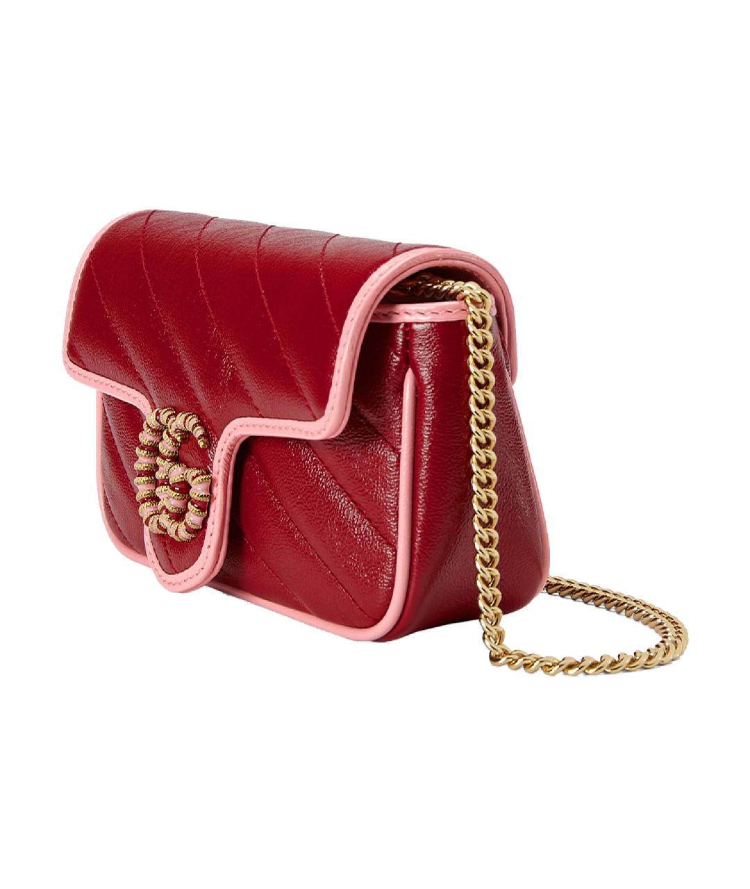 GUCCI Бордовая кожаная сумка через плечо, фото 2