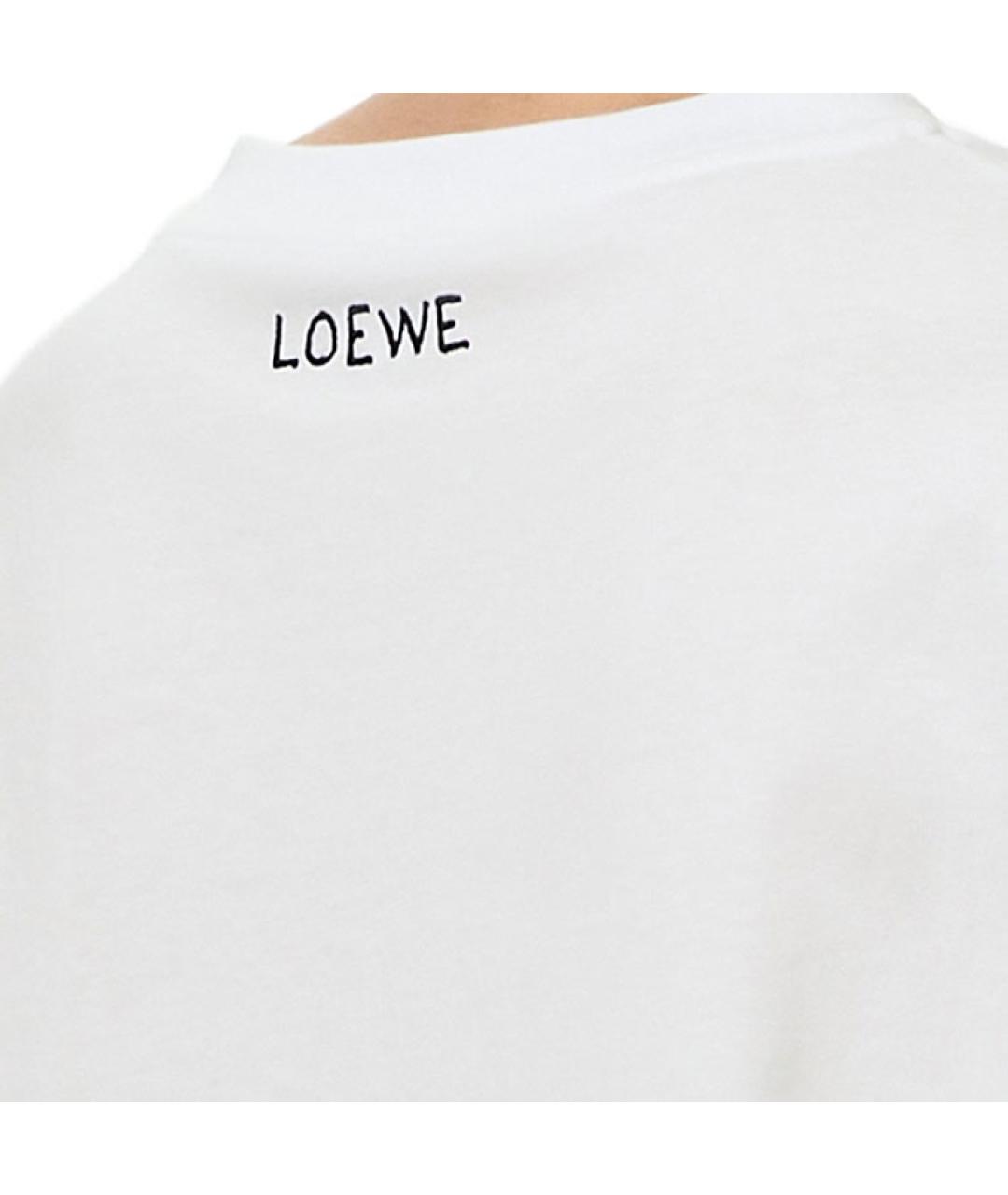 LOEWE Белая хлопковая футболка, фото 3