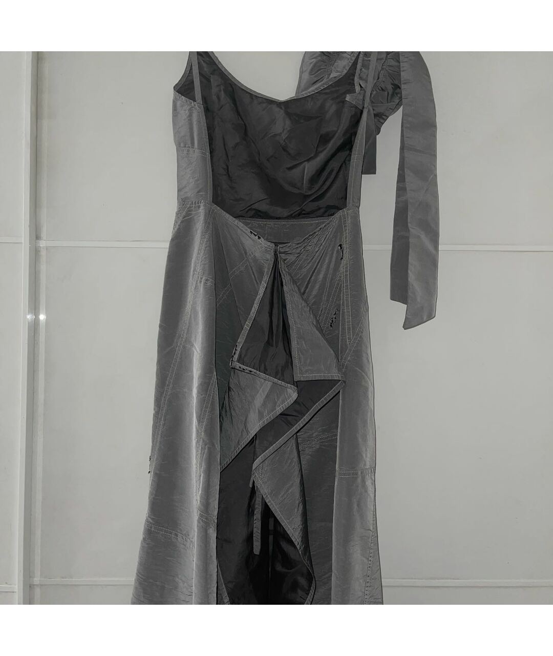 MIU MIU Серое шелковое коктейльное платье, фото 5