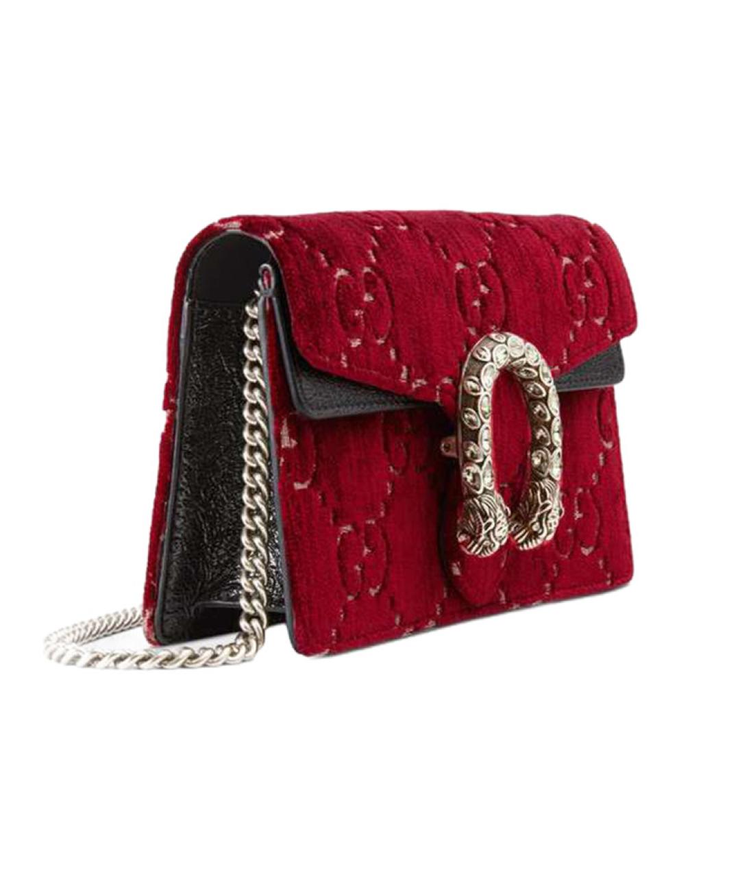 GUCCI Бордовая бархатная сумка через плечо, фото 2