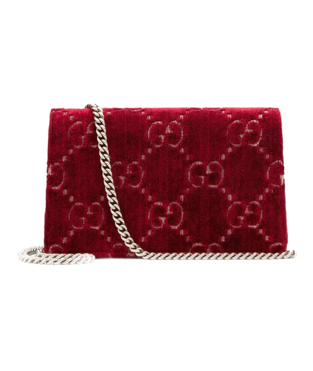 GUCCI Бордовая бархатная сумка через плечо, фото 3