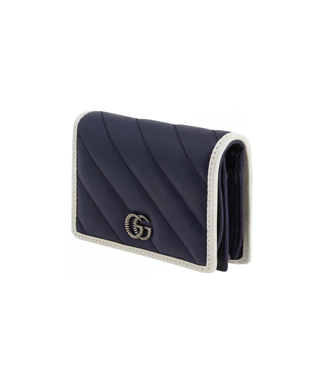 GUCCI Темно-синий кожаный кошелек, фото 2