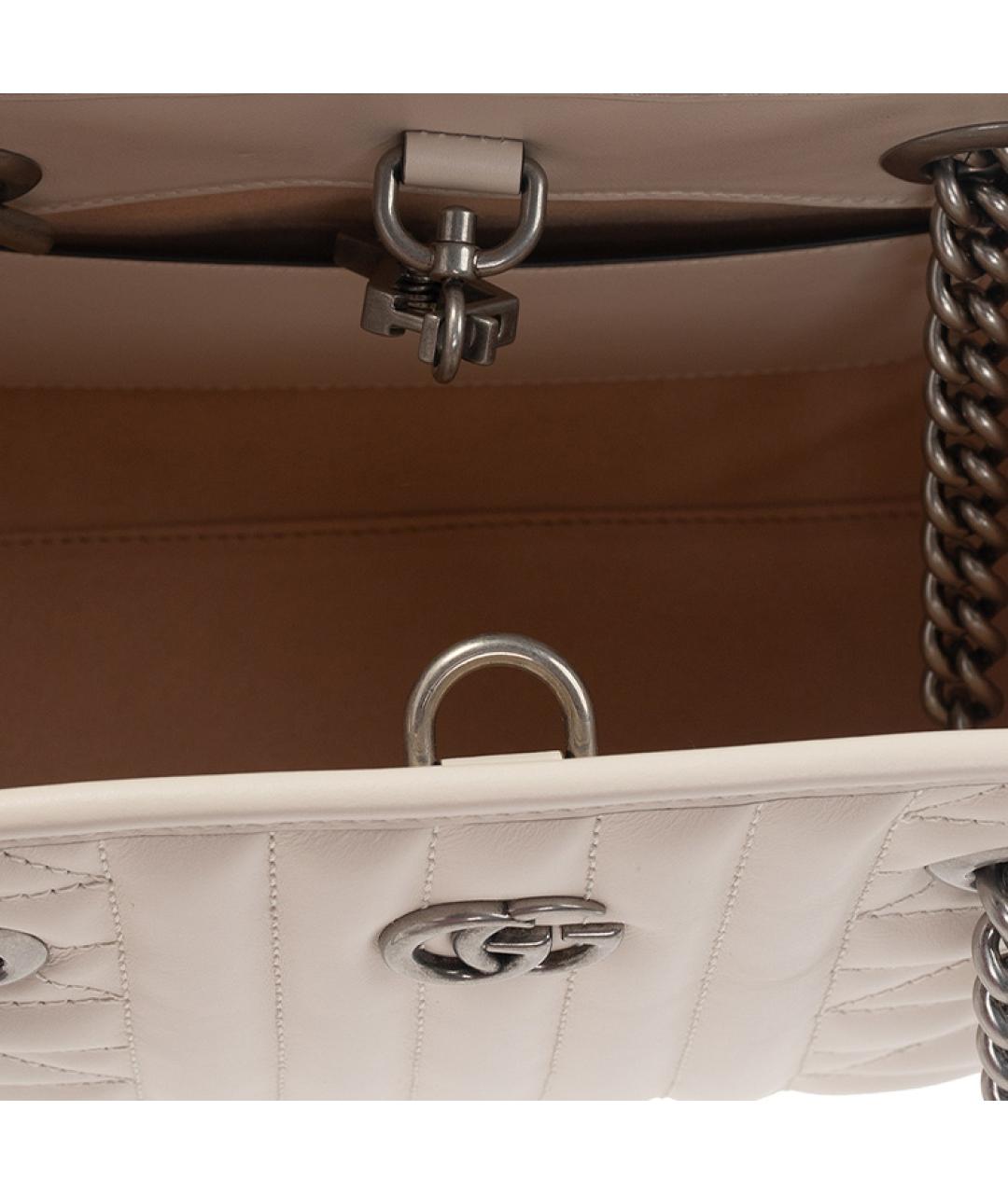 GUCCI Белая кожаная сумка через плечо, фото 4