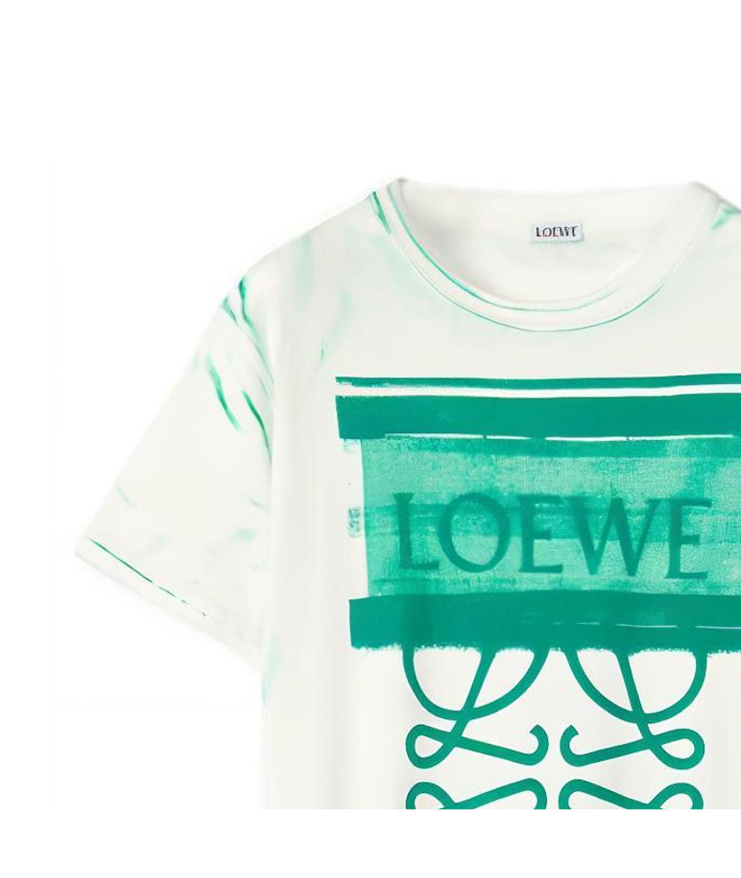 LOEWE Белая хлопковая футболка, фото 2