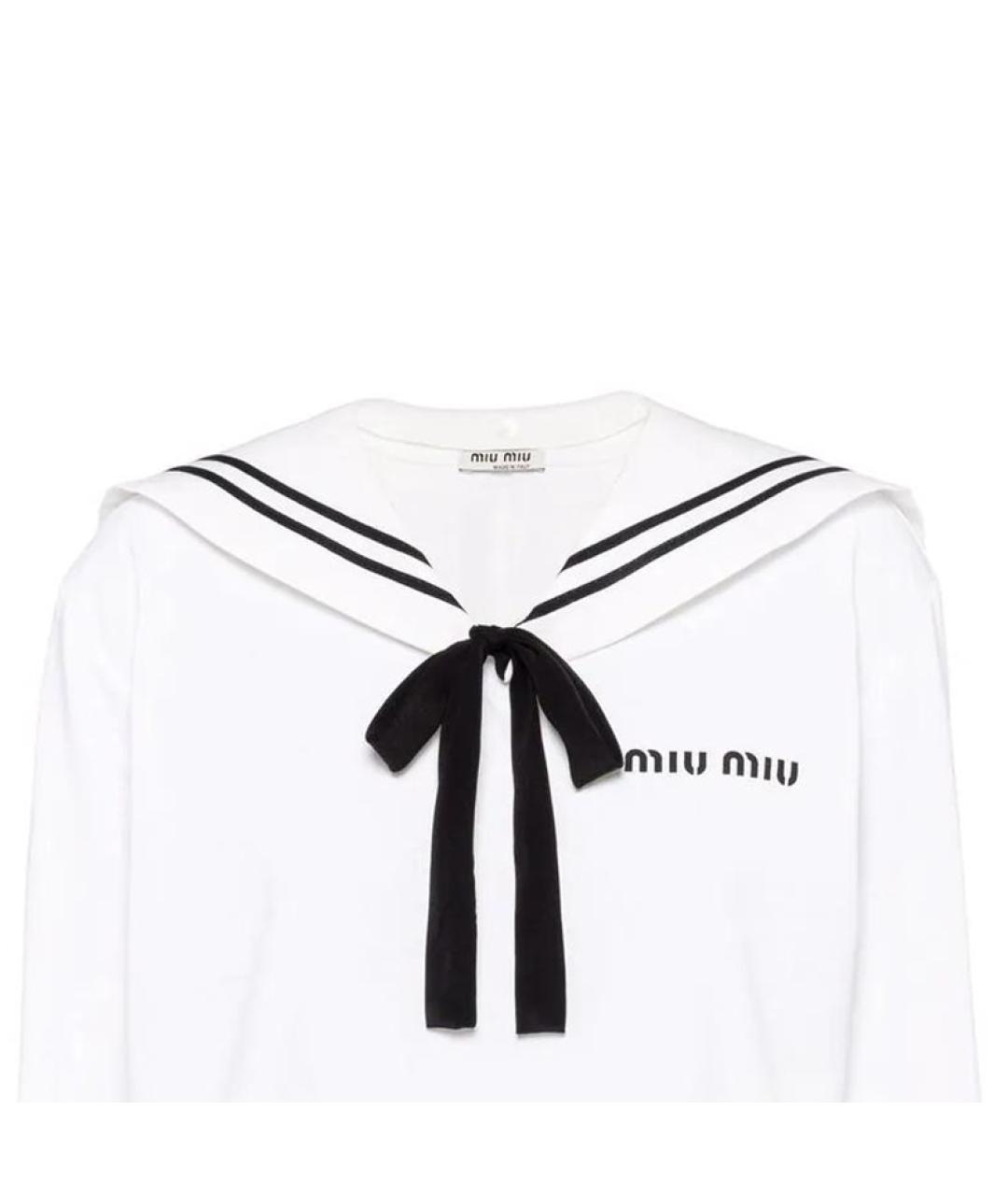 MIU MIU Белая хлопковая рубашка, фото 2