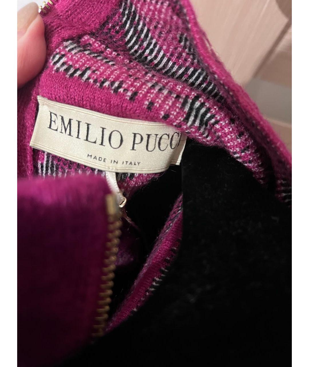 EMILIO PUCCI Фиолетовое шерстяное повседневное платье, фото 3