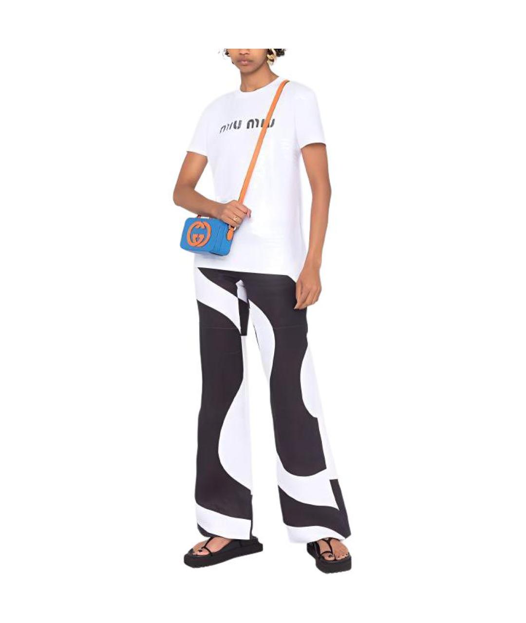 MIU MIU Белая хлопковая футболка, фото 2