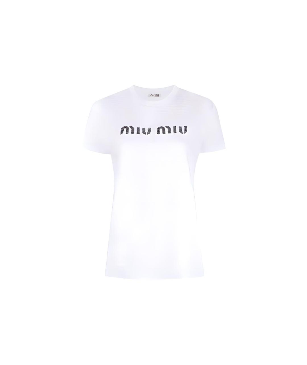 MIU MIU Белая хлопковая футболка, фото 1