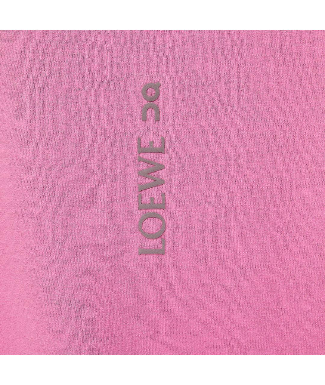 LOEWE Розовая хлопковая футболка, фото 2