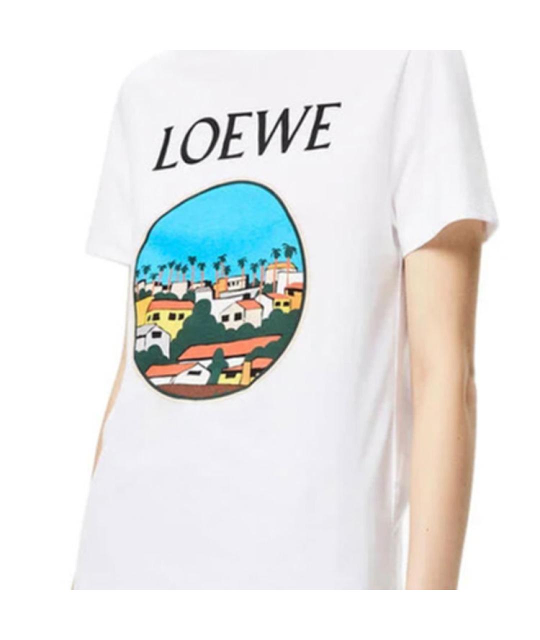 LOEWE Белая хлопковая футболка, фото 2