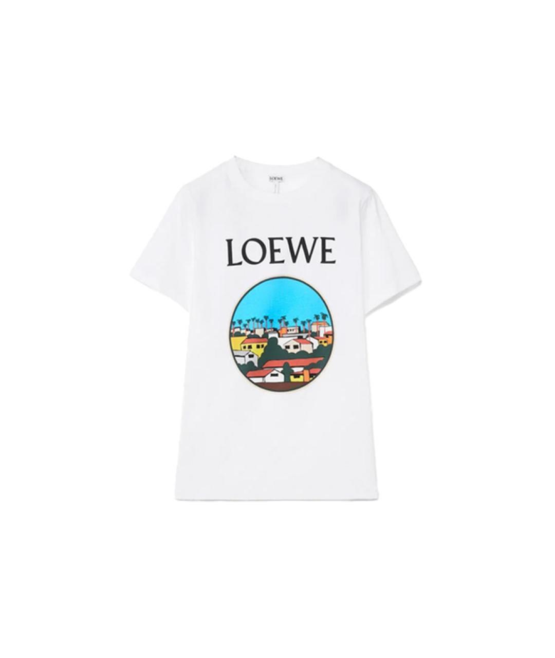 LOEWE Белая хлопковая футболка, фото 1