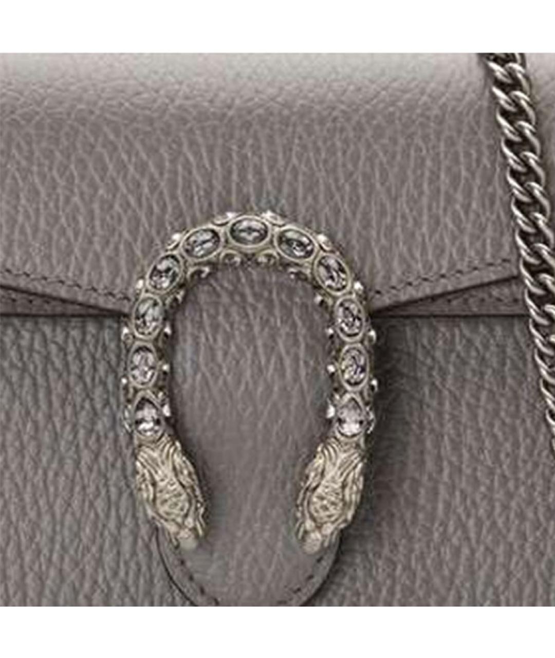 GUCCI Серая кожаная сумка через плечо, фото 6