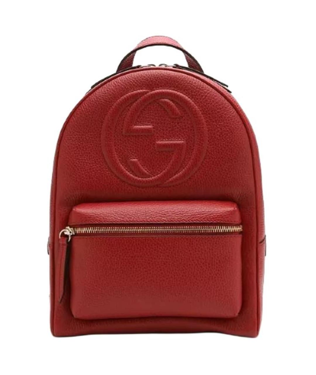 GUCCI Красный кожаный рюкзак, фото 1