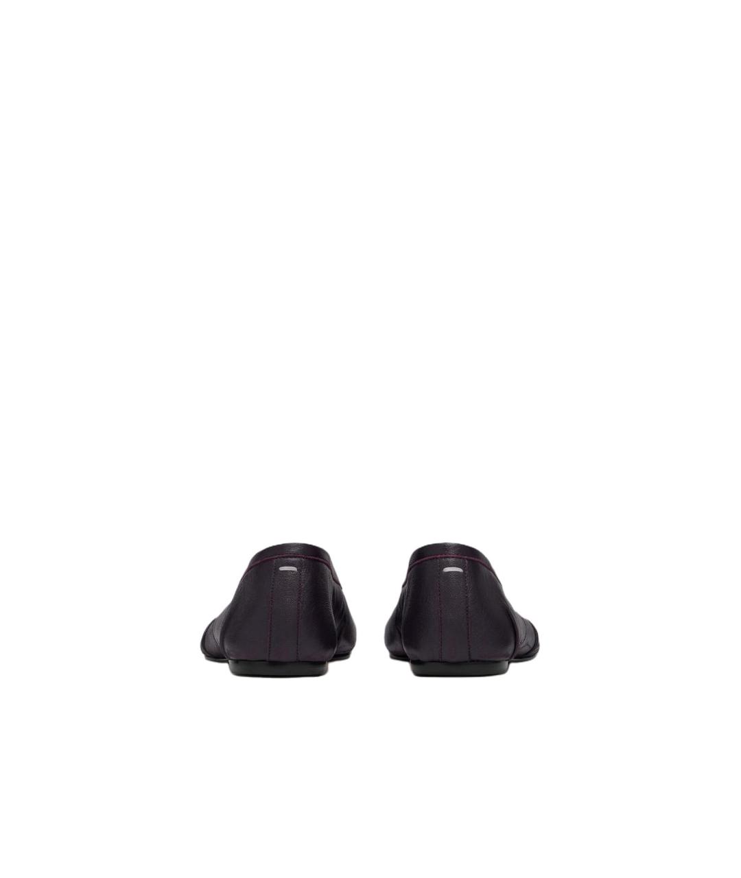 MAISON MARGIELA Бордовые кожаные балетки, фото 5
