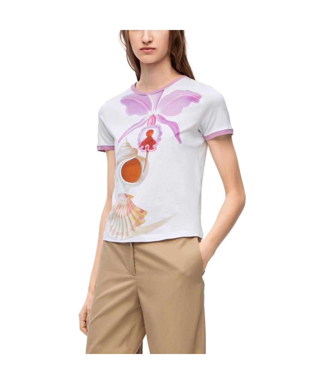 LOEWE Белая хлопковая футболка, фото 3