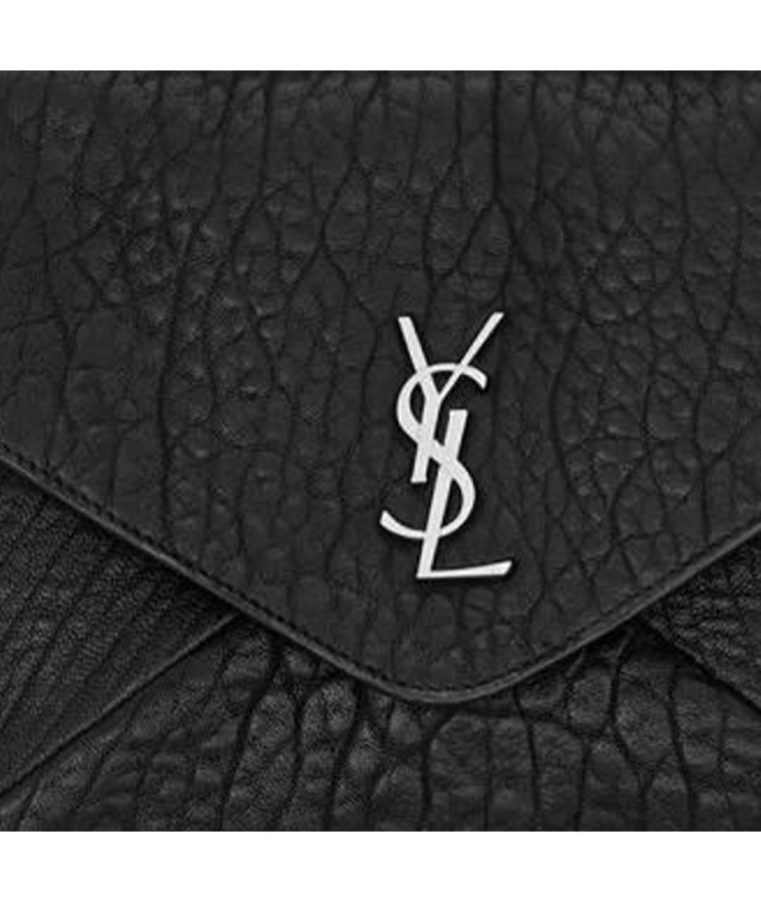 SAINT LAURENT Черная кожаная сумка через плечо, фото 3