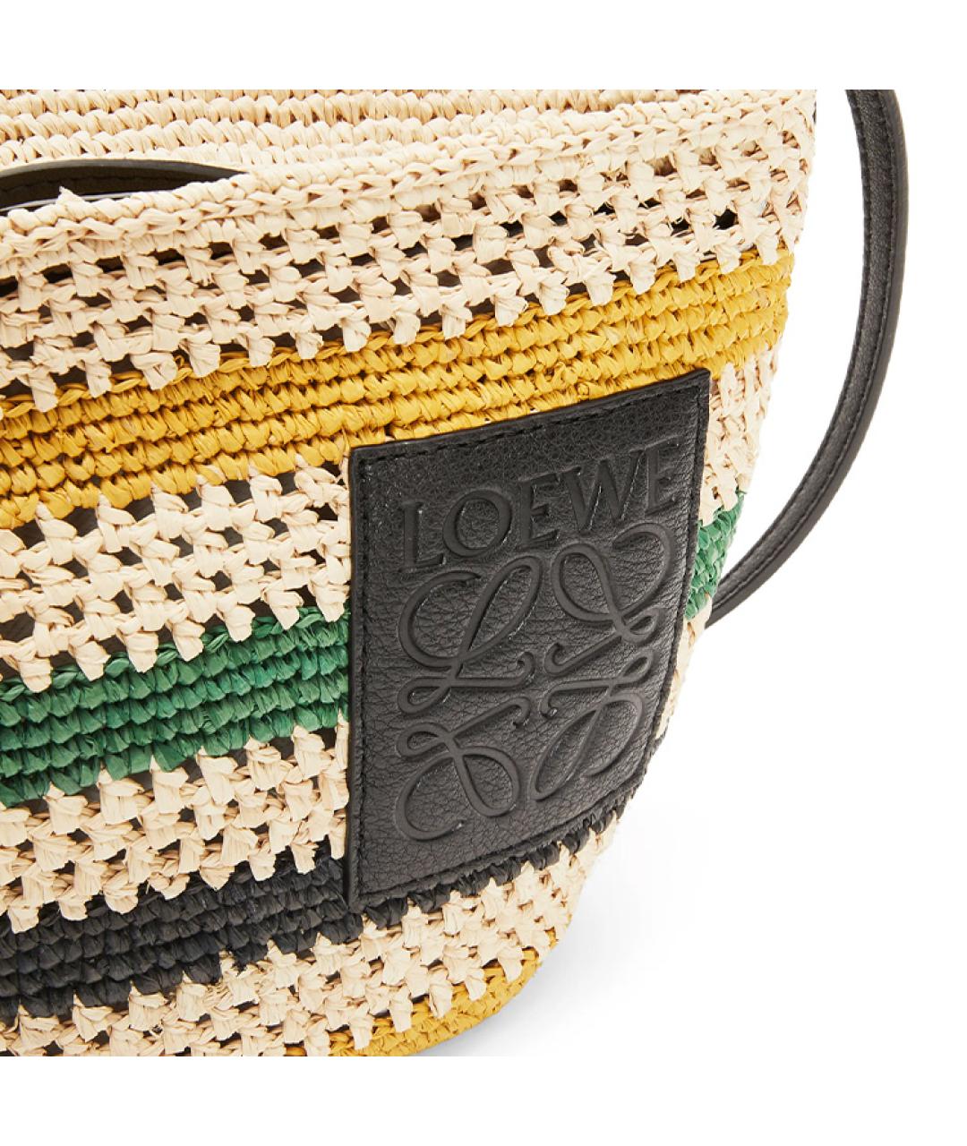 LOEWE Бежевая пелетеная сумка через плечо, фото 5