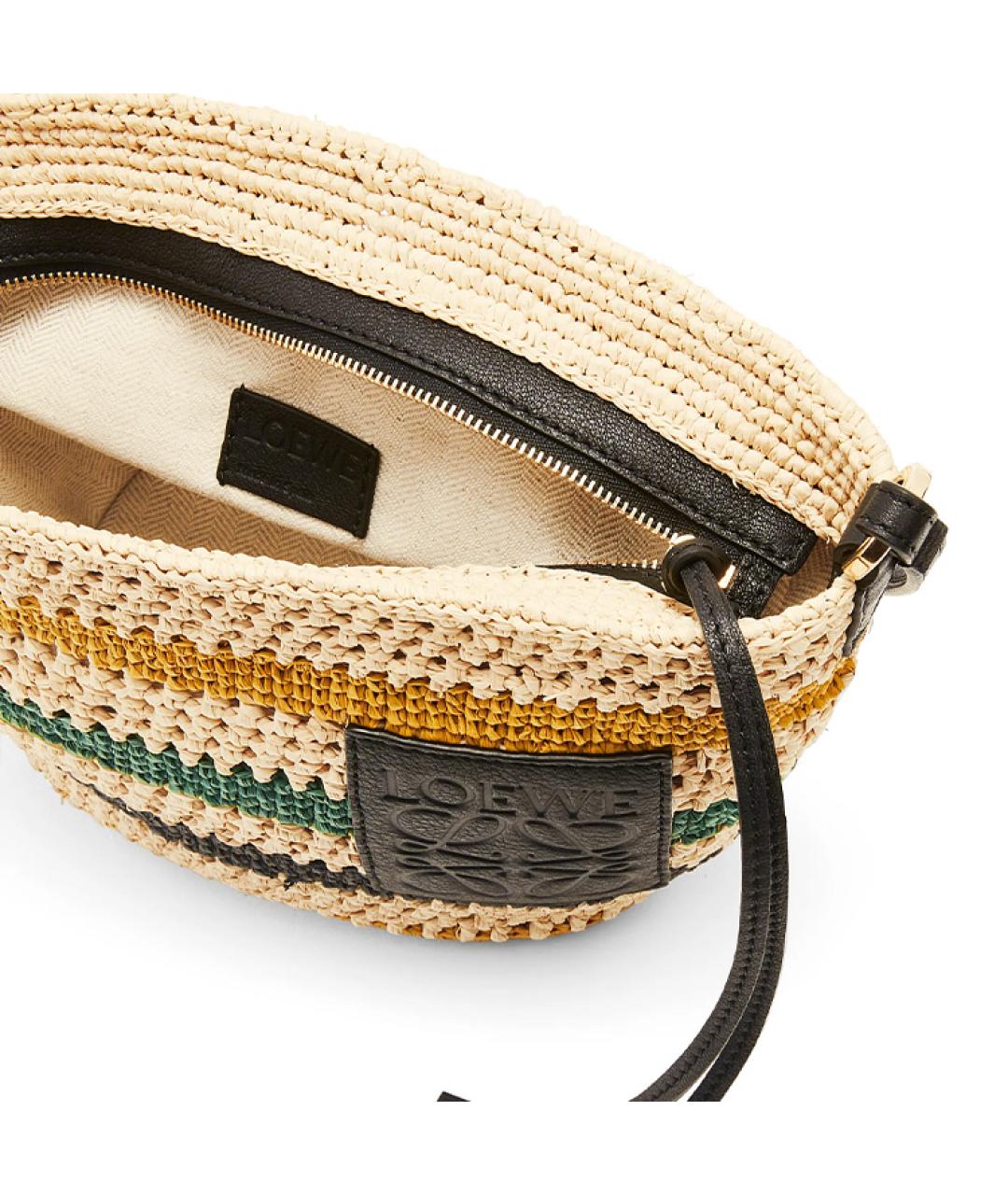 LOEWE Бежевая пелетеная сумка через плечо, фото 4