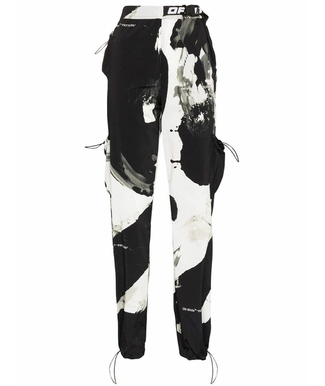 OFF-WHITE Черные полиамидовые прямые брюки, фото 4