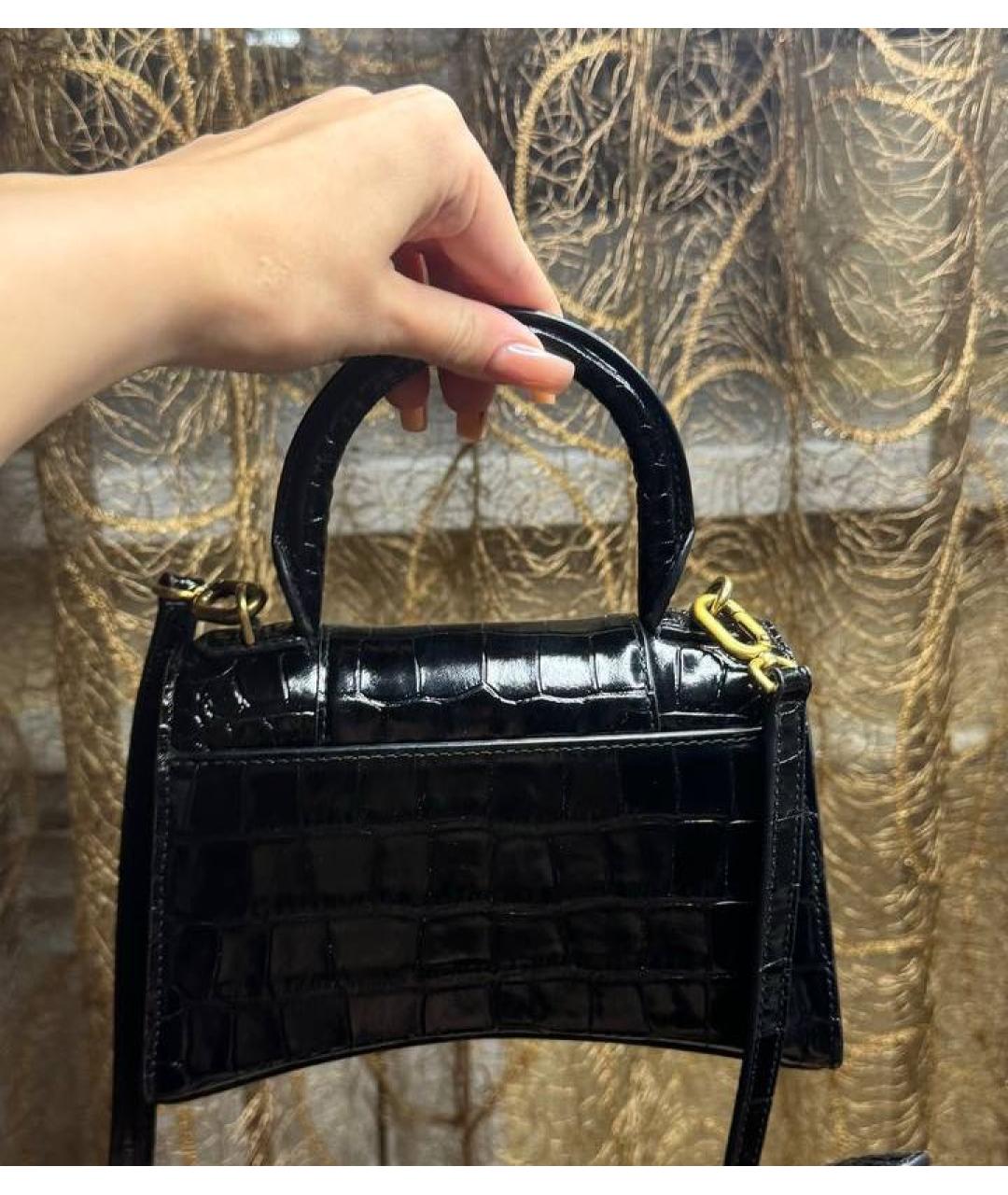 BALENCIAGA Черная сумка через плечо из лакированной кожи, фото 3