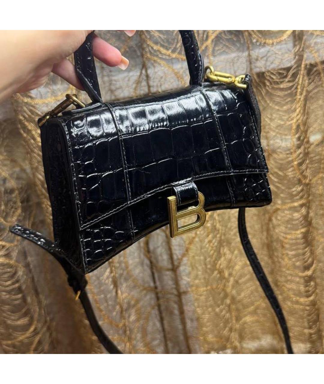 BALENCIAGA Черная сумка через плечо из лакированной кожи, фото 2