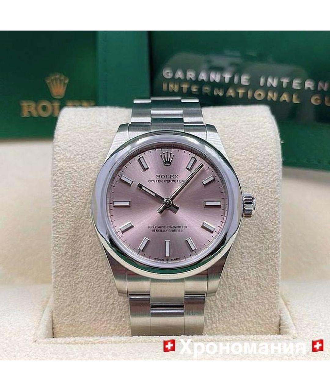 ROLEX Розовые металлические часы, фото 2