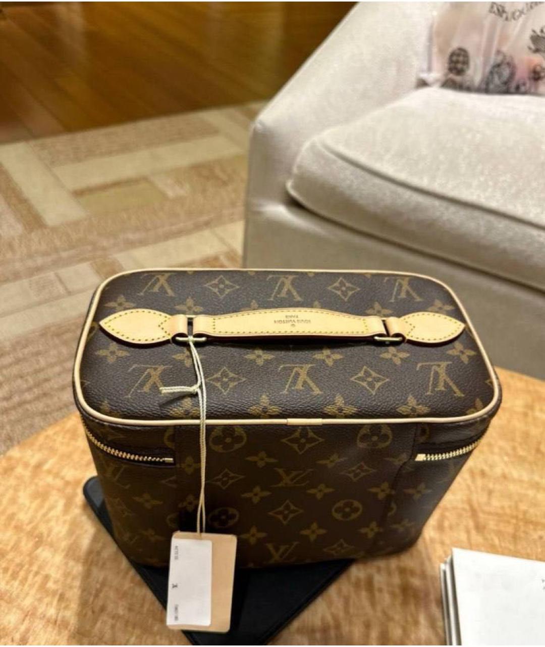 LOUIS VUITTON Коричневая косметичка из искусственной кожи, фото 7