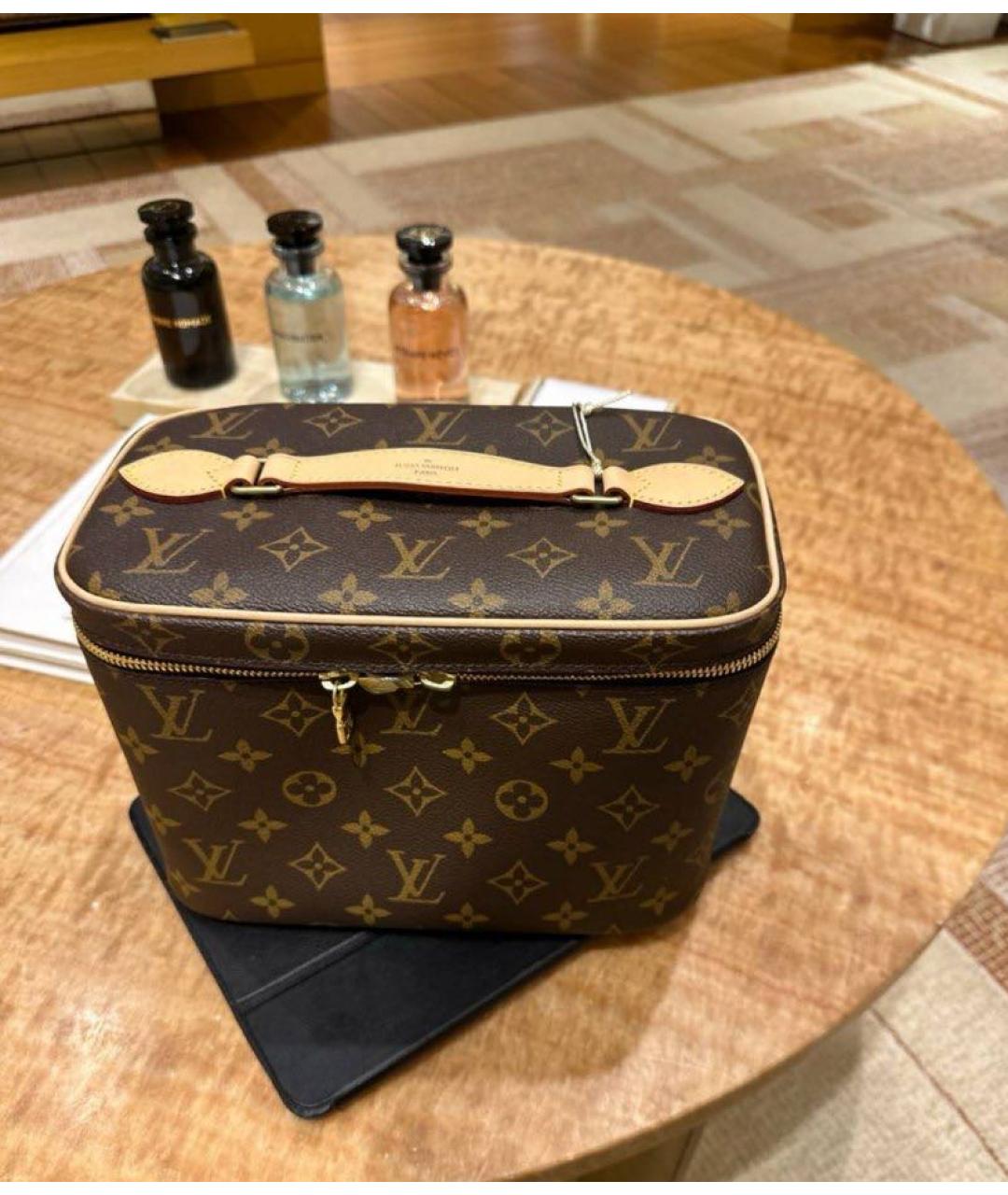 LOUIS VUITTON Коричневая косметичка из искусственной кожи, фото 6