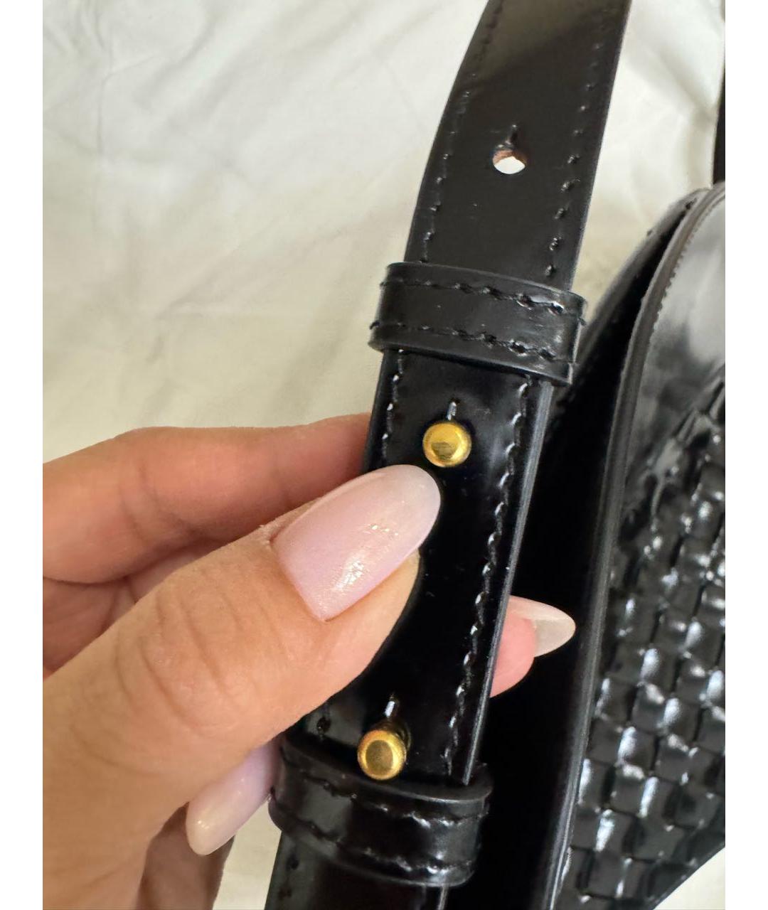 BOTTEGA VENETA Черная кожаная сумка с короткими ручками, фото 4