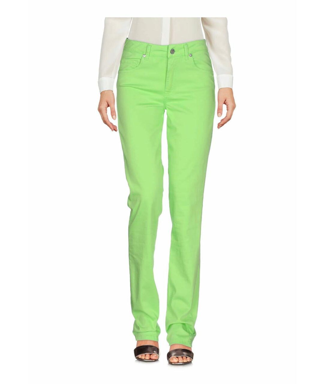 BLUGIRL Зеленые хлопковые брюки узкие, фото 5
