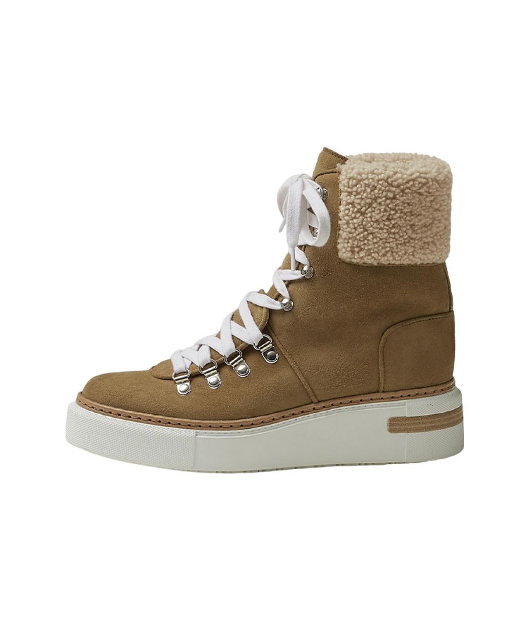 HERMES Коричневые замшевые сапоги, фото 4