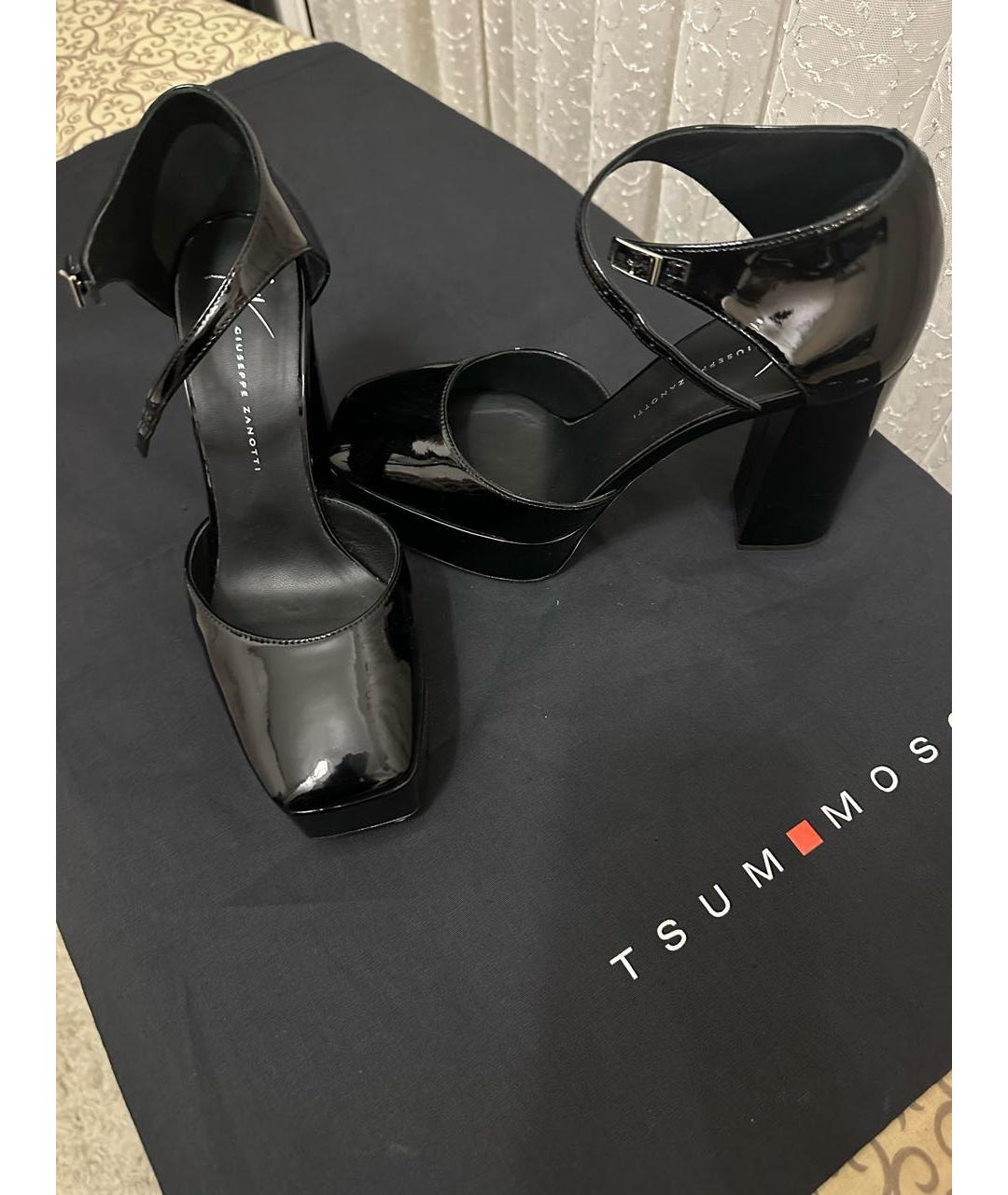 GIUSEPPE ZANOTTI DESIGN Черные босоножки из лакированной кожи, фото 2