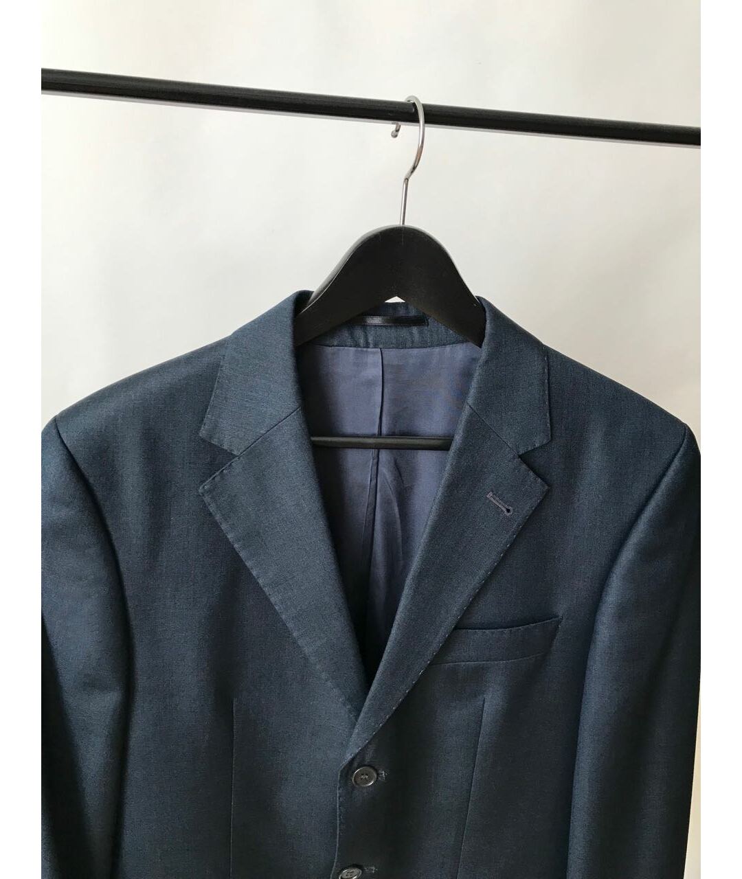 ARMANI COLLEZIONI Темно-синий шерстяной пиджак, фото 3