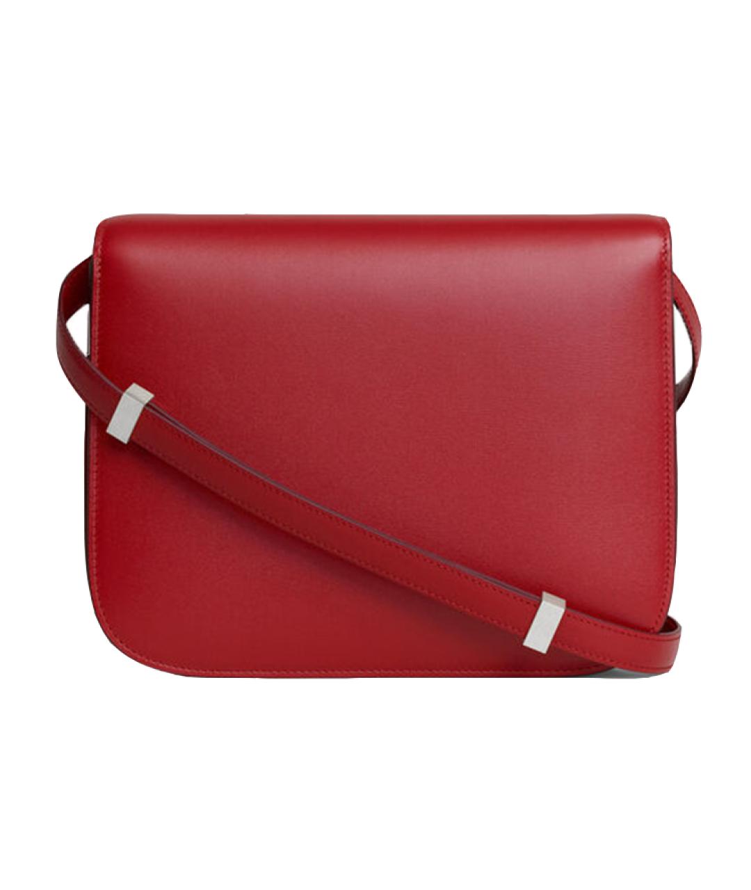 CELINE Бордовая кожаная сумка через плечо, фото 5