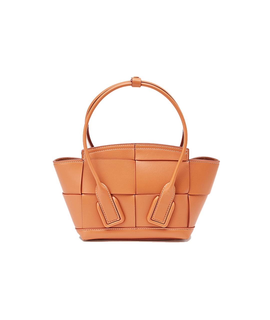 BOTTEGA VENETA Оранжевая кожаная сумка тоут, фото 1