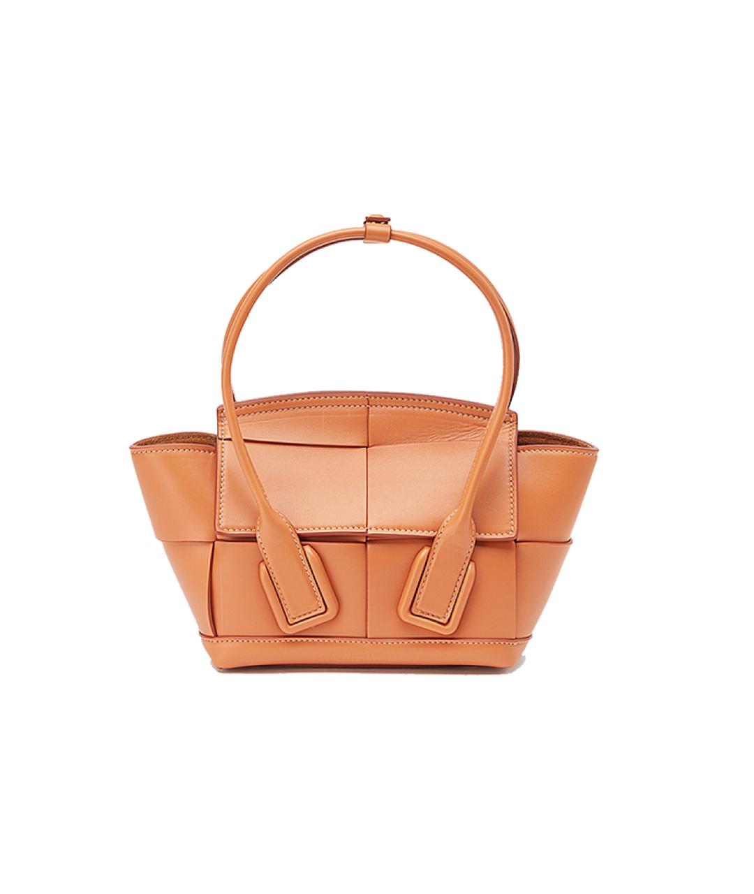 BOTTEGA VENETA Оранжевая кожаная сумка тоут, фото 2