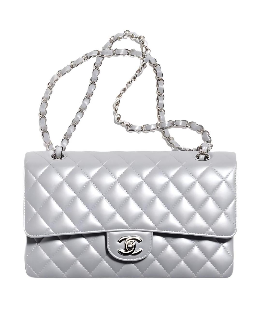 CHANEL Серебряная кожаная сумка через плечо, фото 2