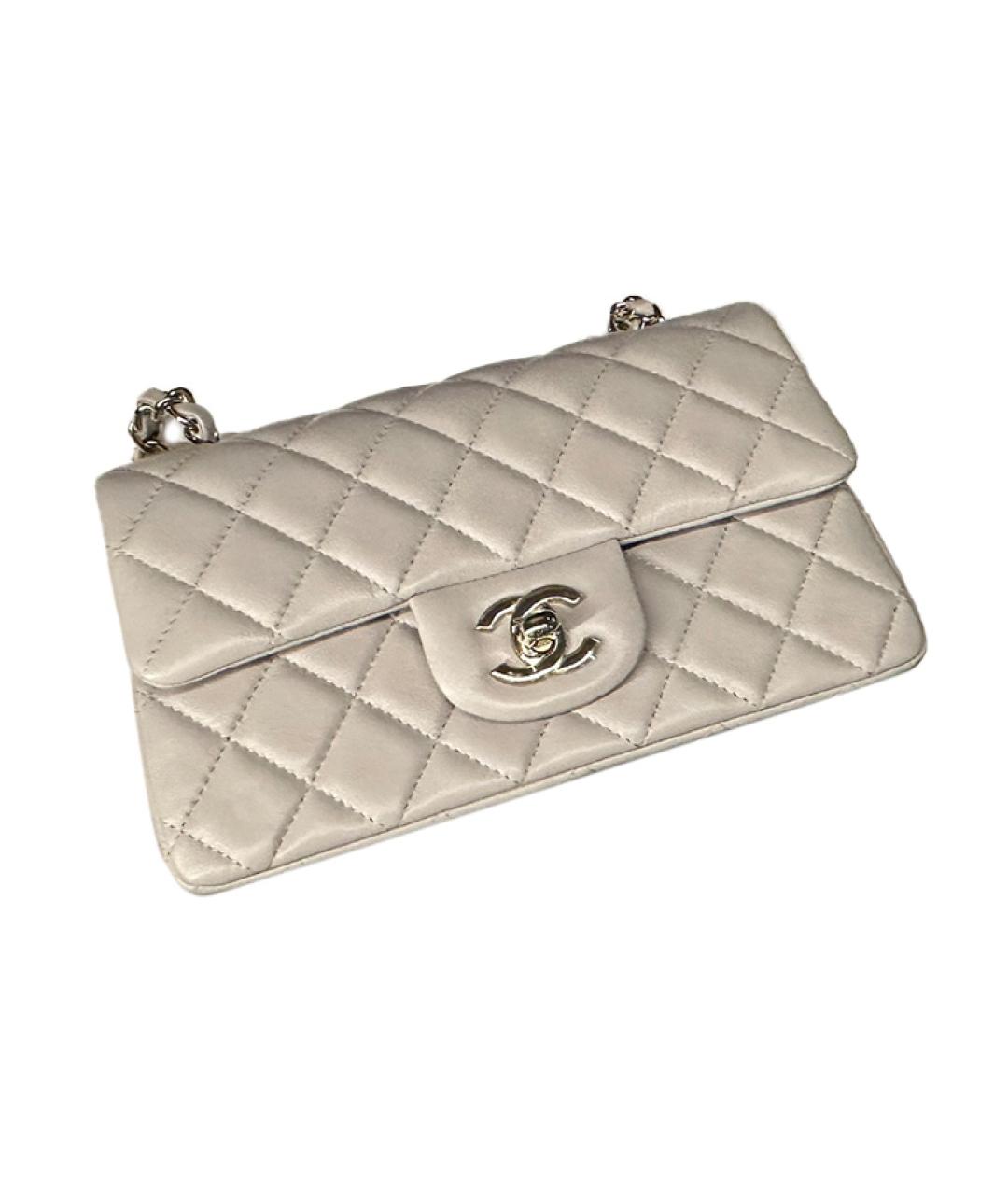CHANEL Бежевая кожаная сумка через плечо, фото 3