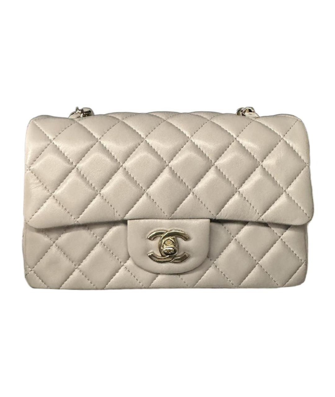 CHANEL Бежевая кожаная сумка через плечо, фото 1