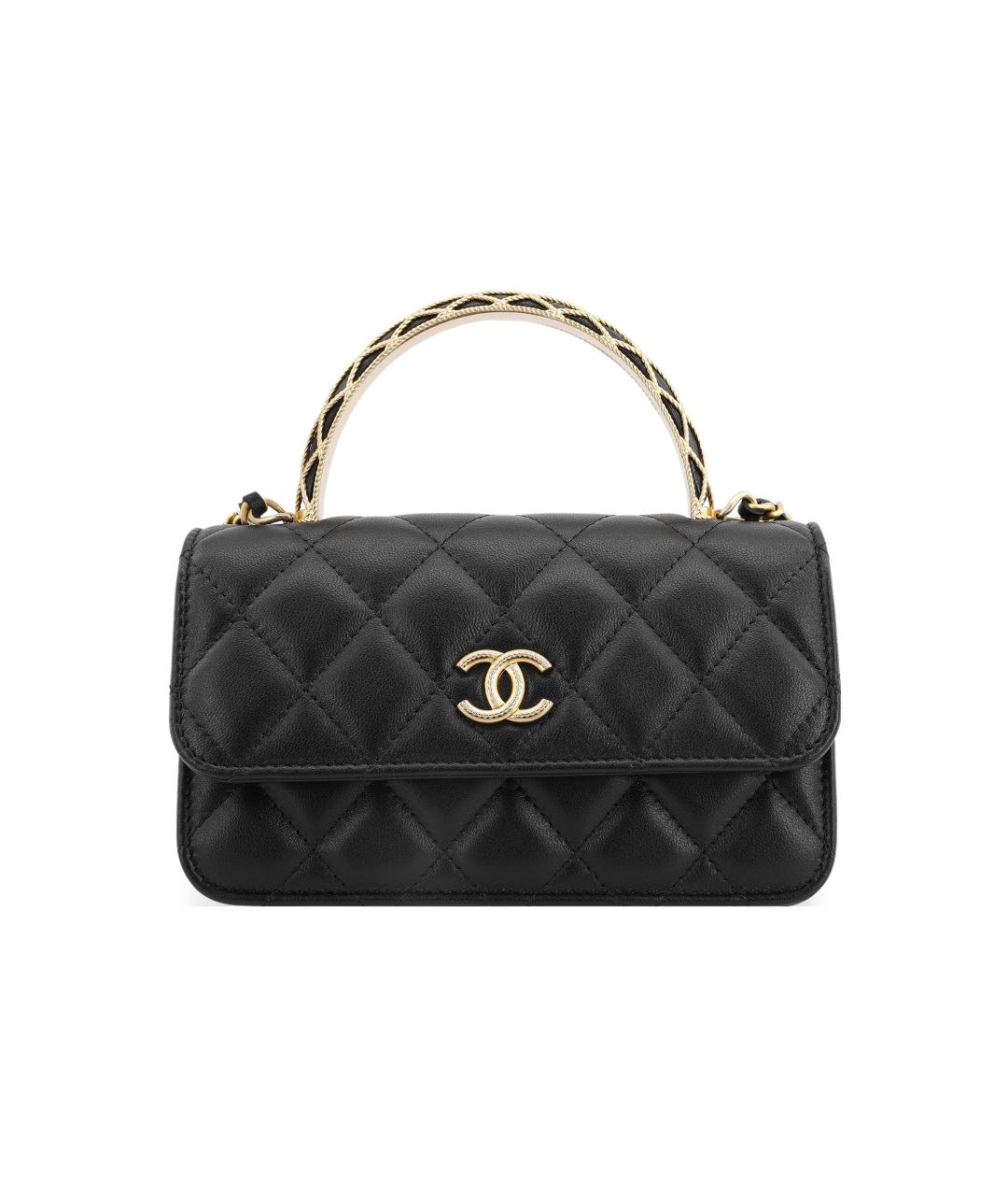 CHANEL Черная кожаная сумка через плечо, фото 1
