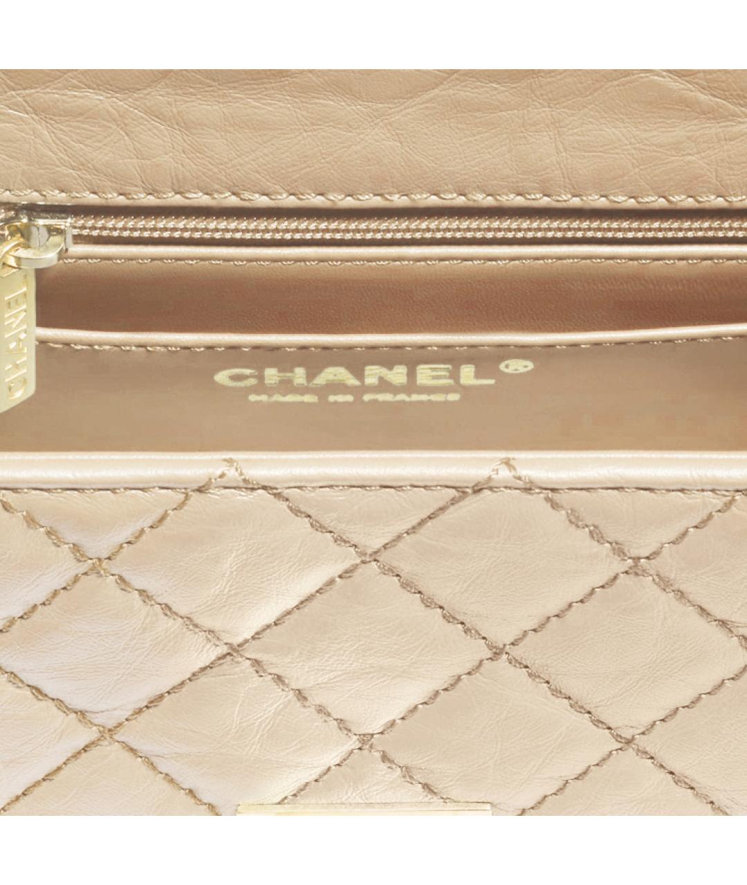 CHANEL Бежевая кожаная сумка через плечо, фото 4
