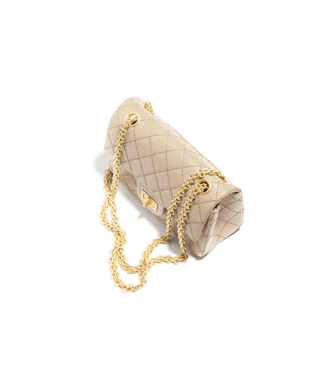 CHANEL Бежевая кожаная сумка через плечо, фото 3