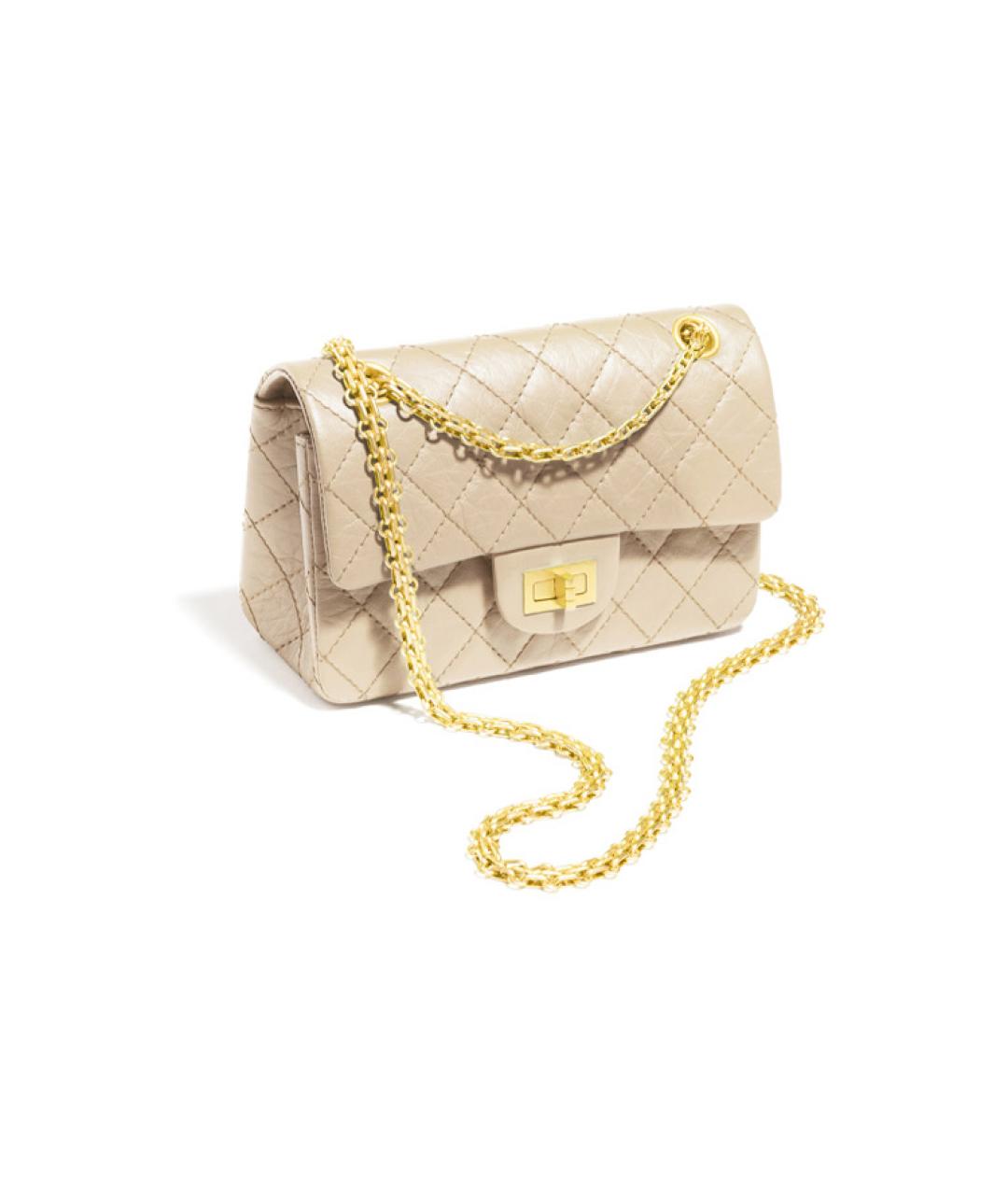 CHANEL Бежевая кожаная сумка через плечо, фото 2