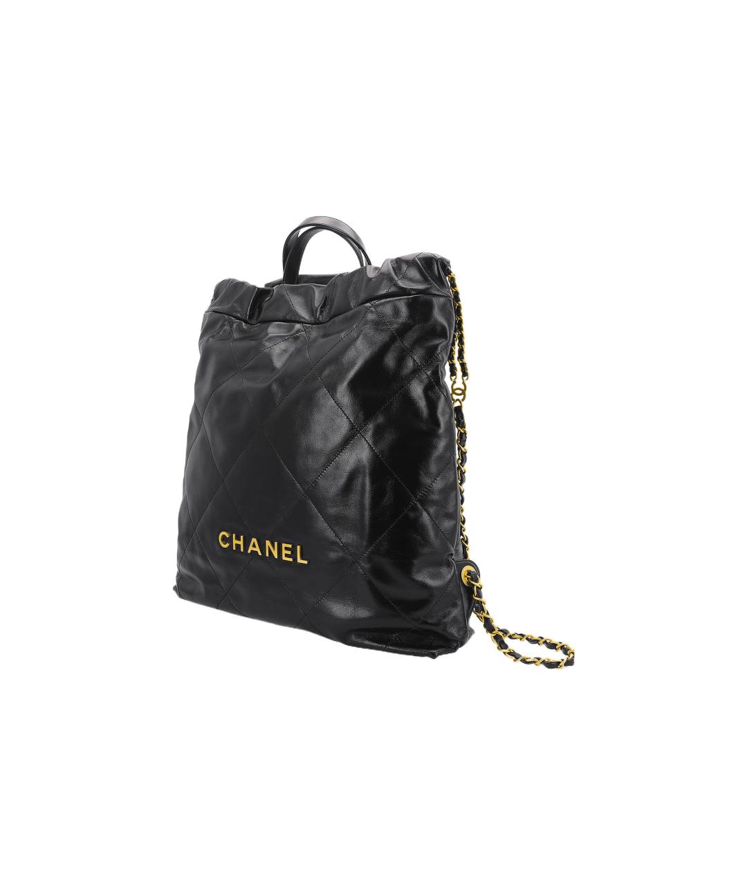 CHANEL Черный кожаный рюкзак, фото 4