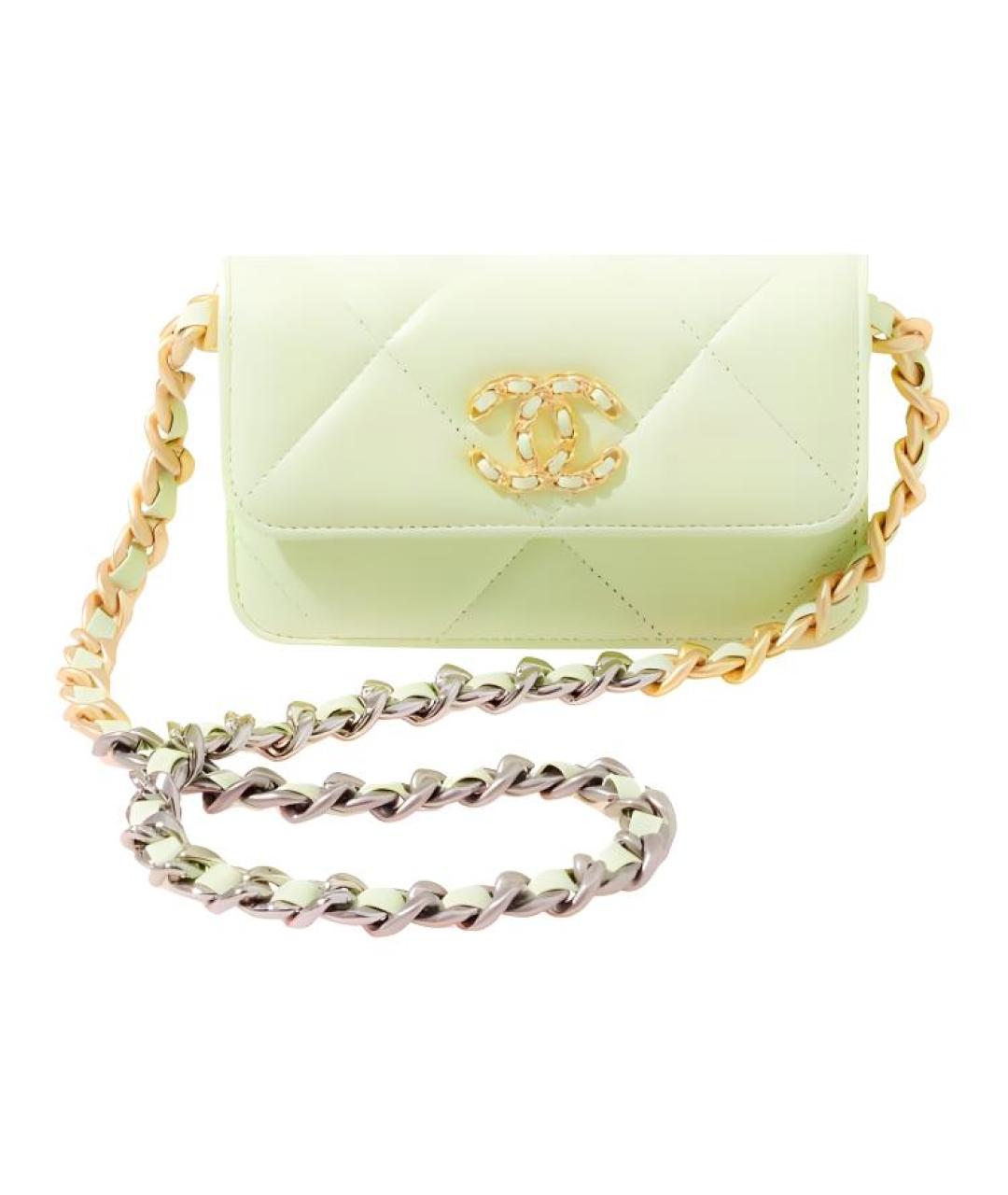 CHANEL Салатовая кожаная сумка через плечо, фото 2