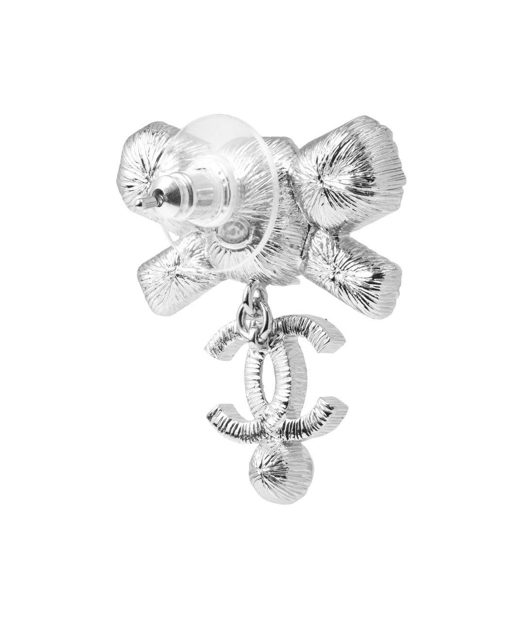 CHANEL Черные латунные серьги, фото 4