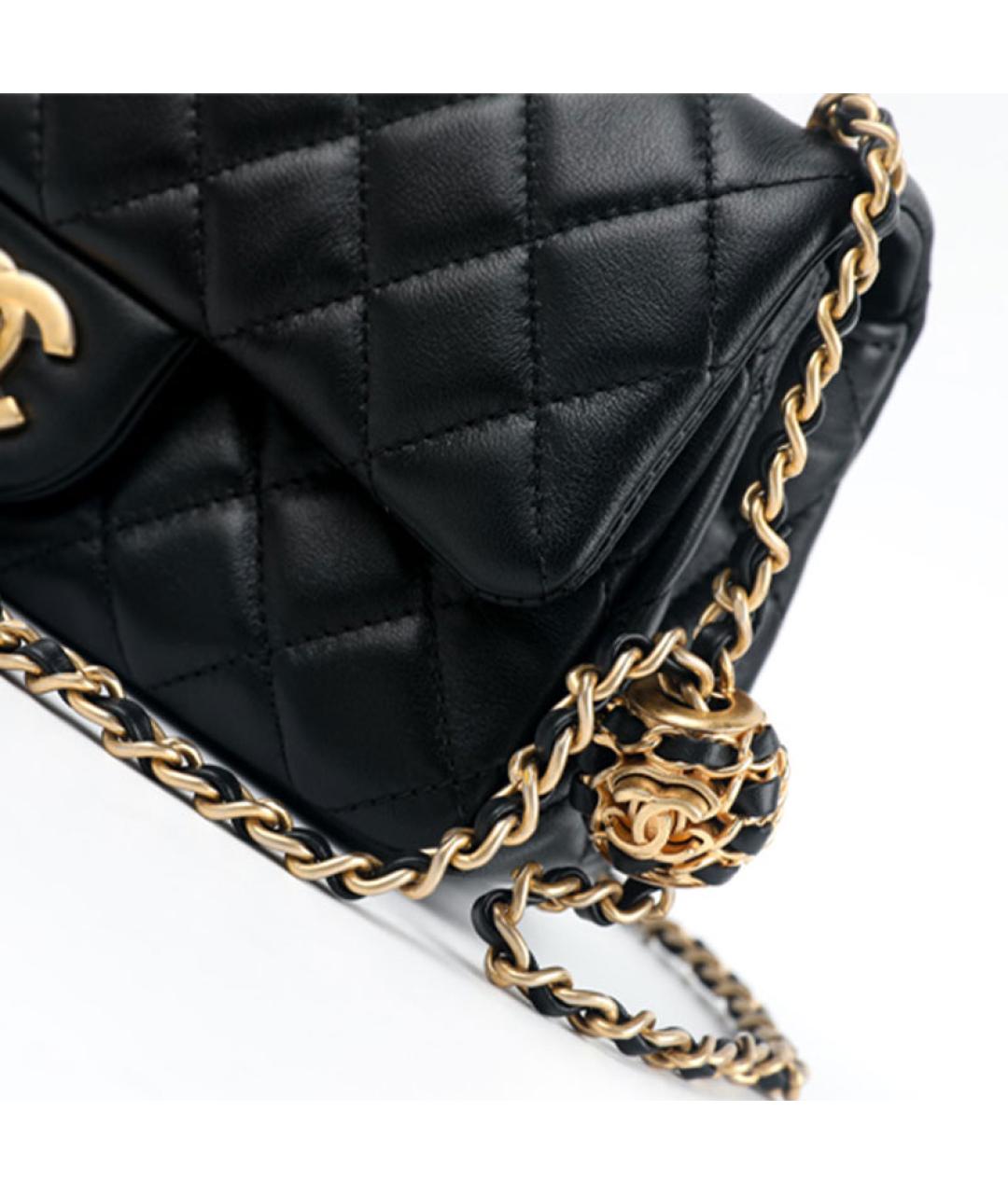 CHANEL Черная кожаная сумка через плечо, фото 5