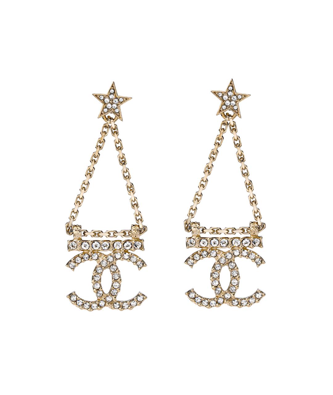 CHANEL Золотые латунные серьги, фото 1