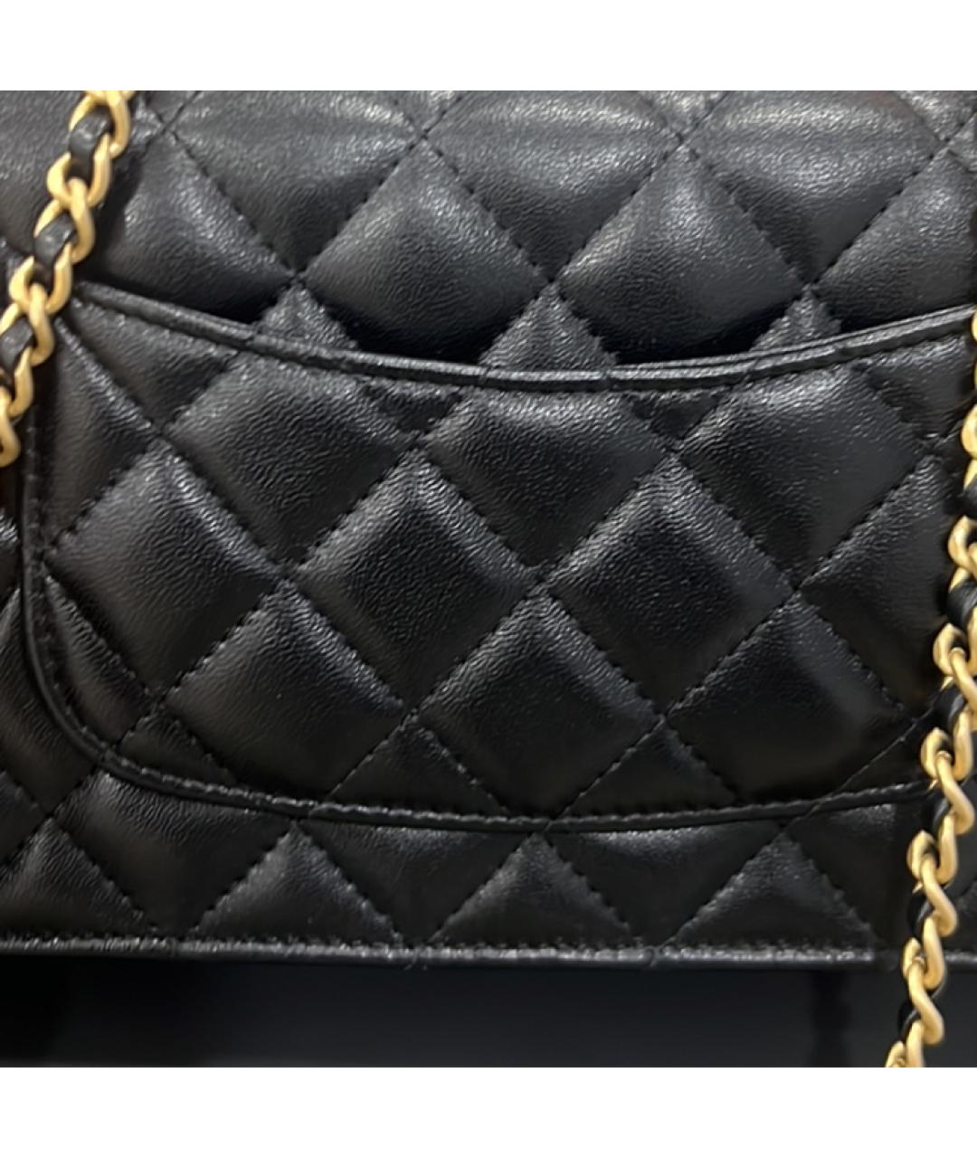 CHANEL Черная кожаная сумка через плечо, фото 4