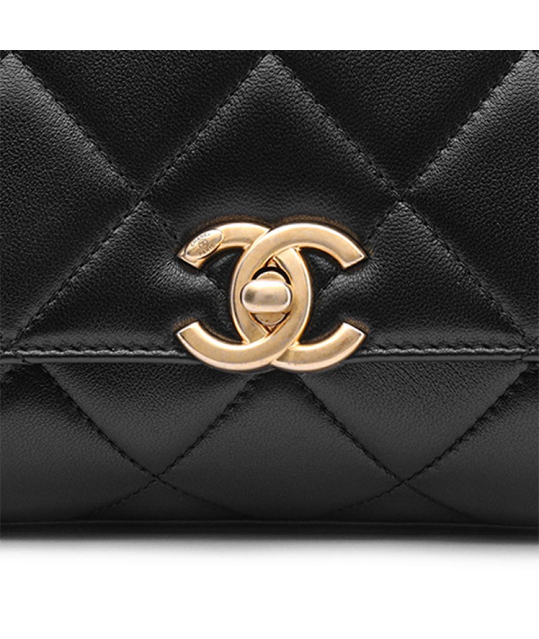 CHANEL Черная кожаная сумка через плечо, фото 6